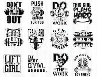Girls Gym SVG bundle | Woman Gym Fitness Clipart | Women Empowerment Digital Download