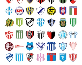 Argentina Football Club Logos PNG Bundle | Argentine Soccer Team Crests png | Football Fan Graphics Pack | Sports Logo Collection