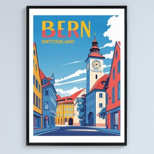 Bern Travel Poster | Vintage Switzerland City Art