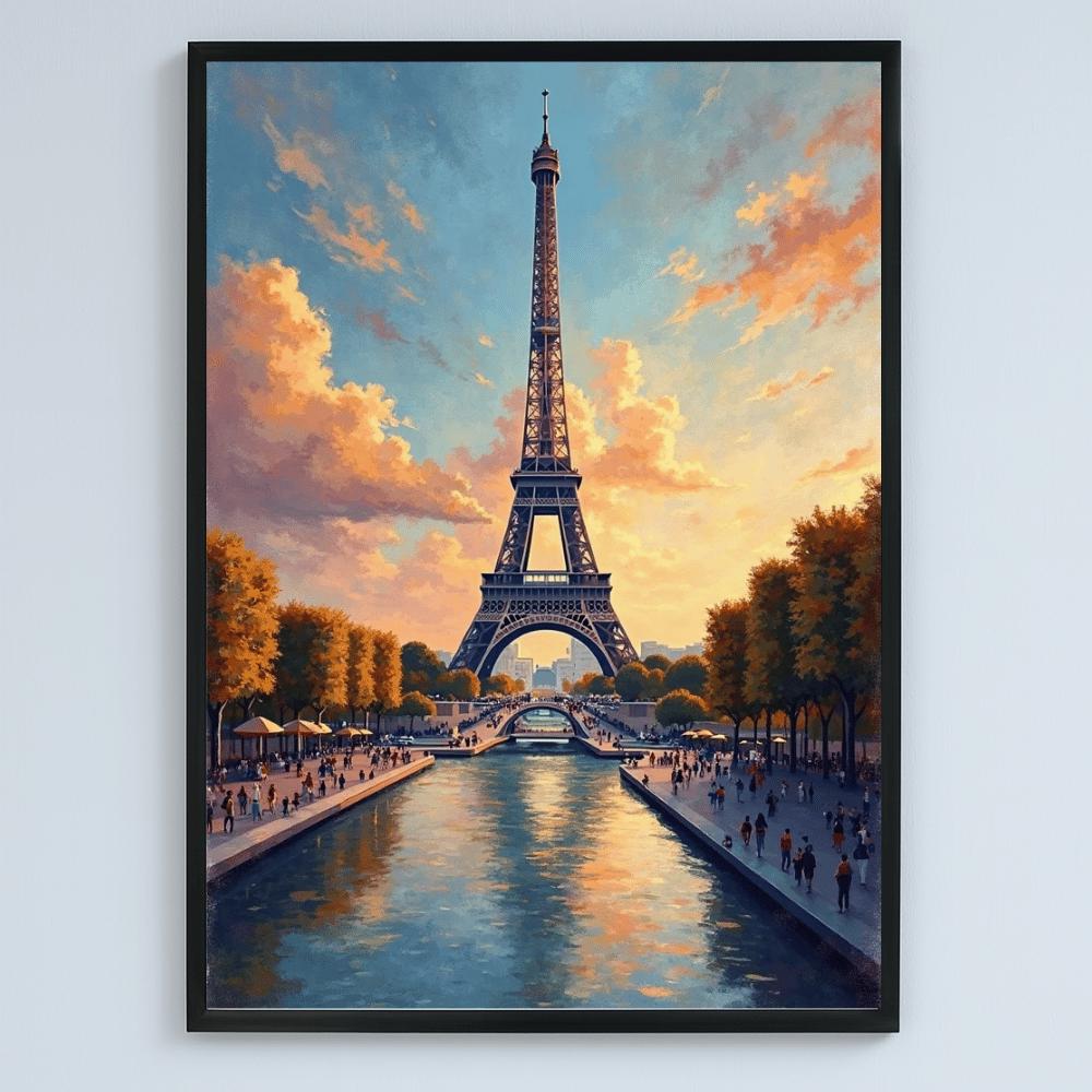 Paris Eiffel Tower Print, France Impressionist Sunset Wall Art - Etsy