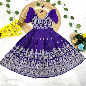 Traditional Kid Girls Long Gown, Kid Dress, Girls Clothing, Girls Indian Long Gown, Party Dress, Kid Girls Lehenga, Girls Wedding Gown