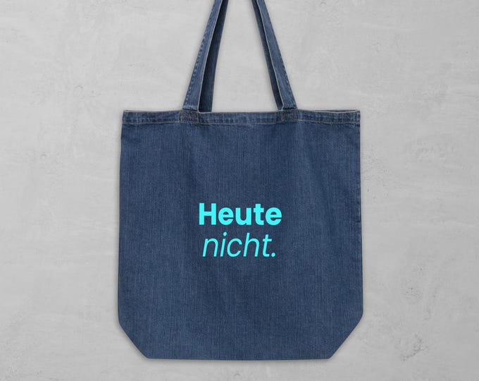 Statement bag "Not today" blue - gift for her | Funny saying tote bag for introverts and ironists
