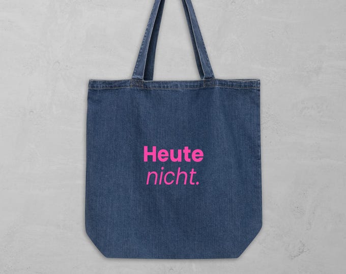 Denim bag "Not Today" pink - funny gift for her | Funny statement tote bag Introvert