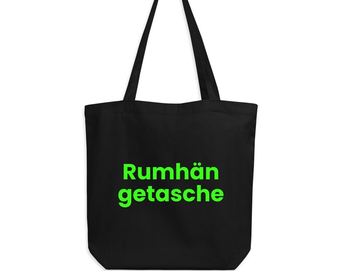 Fabric bag "Rum Schultertasche" Black Green - Gift for her | Organic cotton statement fabric bag