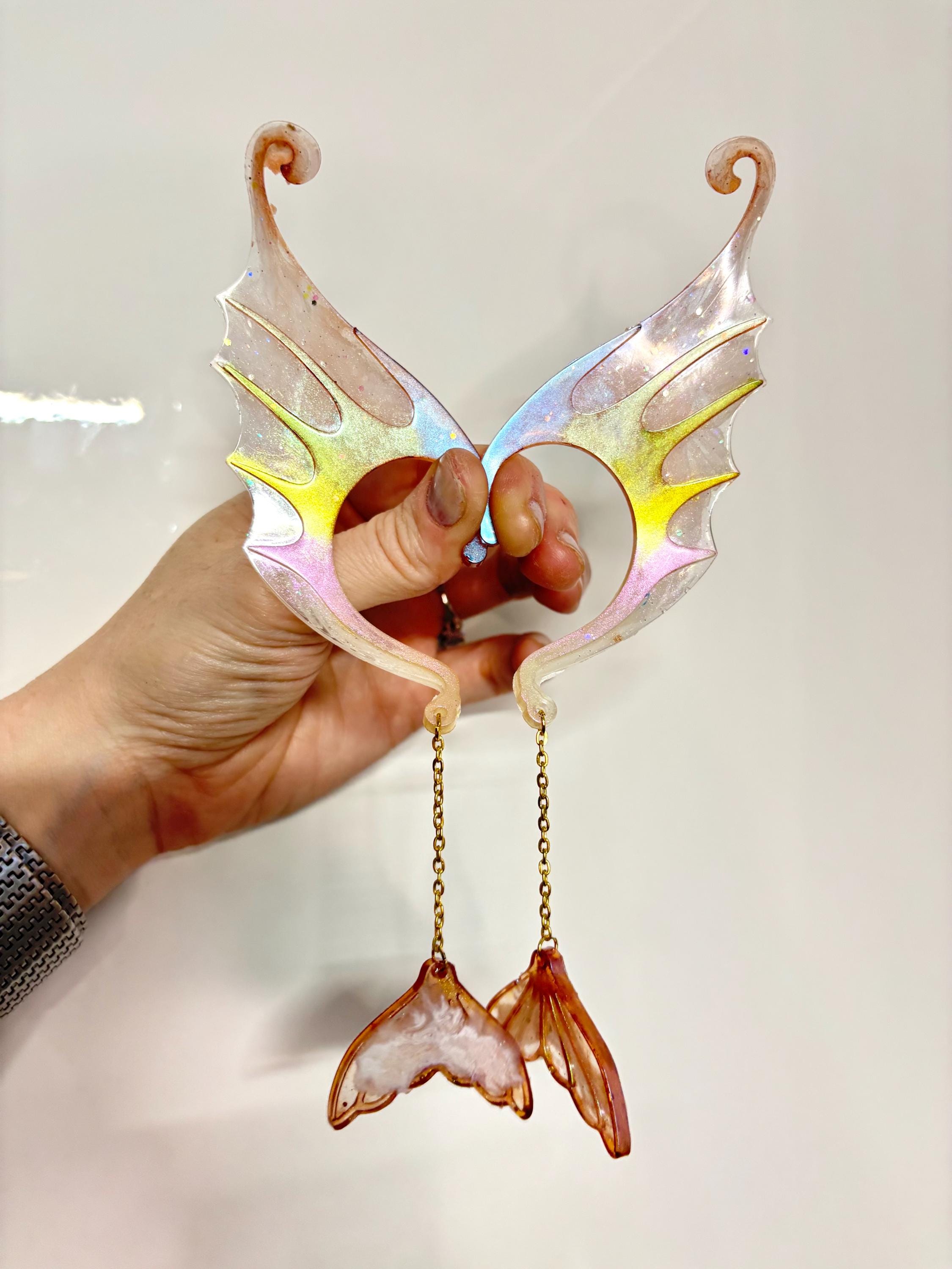 Ethereal White & Rose Gold Color-Shift Majestic Merfin Mermaid Ear Cuff