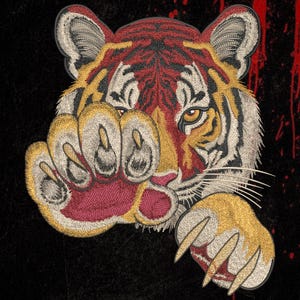 Tiger Claw Embroidery Design | Gothic Animal Back Patch | DST PES EXP
