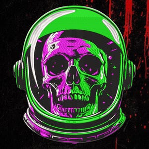 Neonskallebroderidesign, Cyberpunk-skallelapp, futuristisk gotisk jacka-rygglappfil DST PES EXP