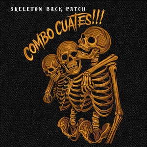 Gothic Skeleton Trio Embroidery Design – Horror Halloween Back Patch, Large Jacket Design PES DST EXP