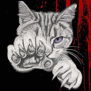 Realistic Cat Claw Embroidery Design – Feline Paw Attack Pattern, Machine Embroidery File in 9 Sizes, DST EXP PES Digital Download