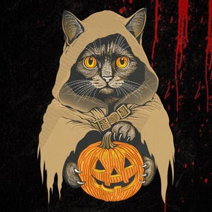 Diseño de bordado de gato negro para Halloween: gato gótico espeluznante con calabaza, archivo de bordado de arte oscuro, fecha de caducidad de Pes, parche y decoración para chaqueta DIY