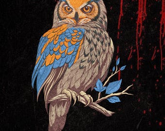 Owl Embroidery Design | Vintage Woodland Style | DST PES EXP | Instant Download