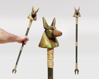 Anubis Scepter. Scepter of Protection and Power.Pharaoh's Scepter. Scepter of Kings. Made in Egypt