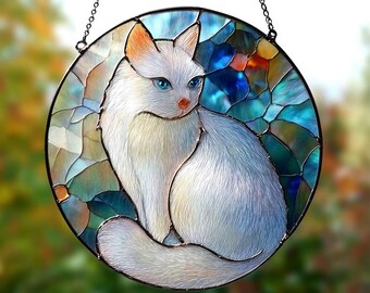 ペルシャ猫のアクリル製窓飾り - 手作りサンキャッチャー、猫好きの方