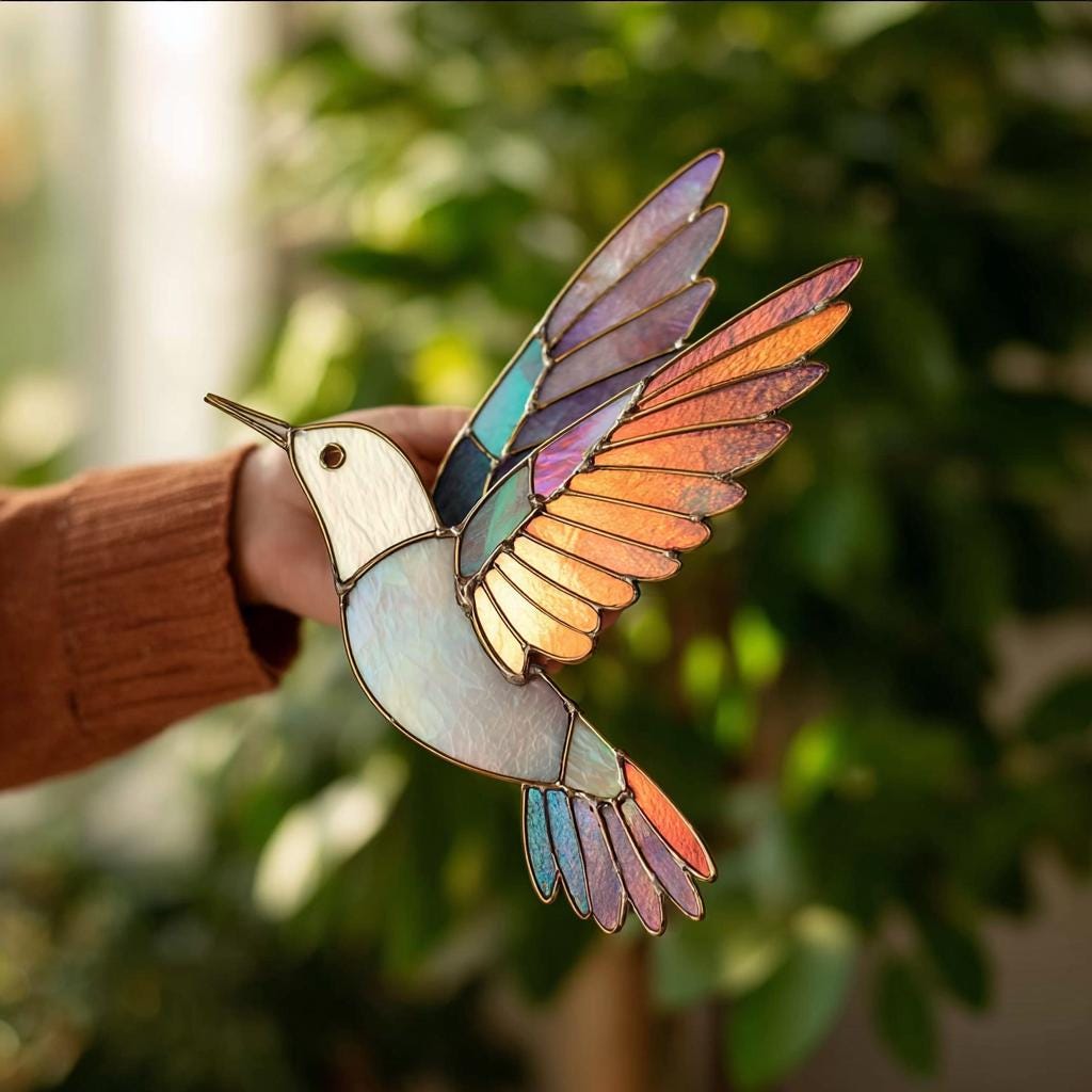 YU FENG 2er Set Kolibri-Fensterbehang Aus Acryl – Bunt, Sonnengerecht, Für Home Decor