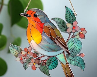 2 Decorazioni Da Appendere A Forma Di Uccello In Acrilico – Linee Nere, Design Moderno, Per Finestra E Parete - 5