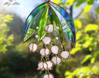 Lily of the Valley Faux Stained Glass Suncatcher Window Hanging, May ...