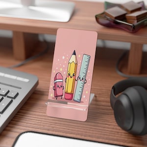 Back to School Phone Stand – 20 Unique Designs | Desk Accessory for Teachers, Students & Gift Giving | Cute and Functional Phone Holder