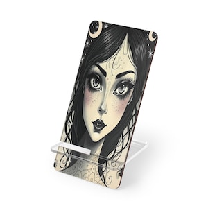 Halloween-telefoonstandaard | Witchy bureaudecoratie | Goth-telefoonhouder | Cadeau spookachtige technische accessoires