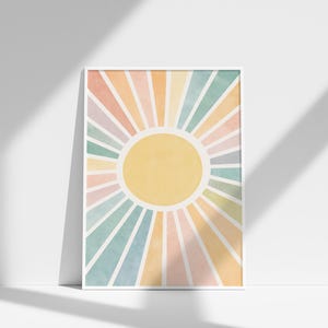 Sun Wall Art, Sun Poster, Sunshine Wall Art, Boho Art for Bedroom & Living Room, Home Decor, Home Gift, Baby Room Decor, Nature Lover Gift