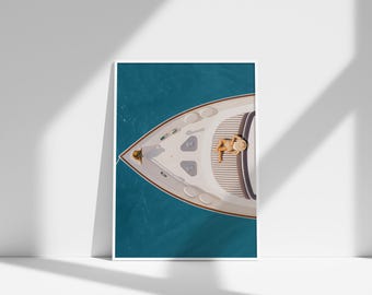 Yacht Wall Print, Fashion Magazine Poster, Sailing Boat, Summer Poster,  Ocean Wall Decor, Luxury Fashion Print, Designer Wall Decor