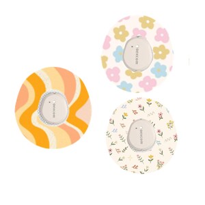 Diabetes Device Overpatch- Set of 3- Flowers