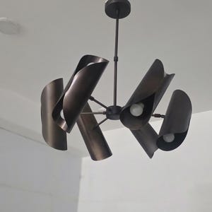 Mid Century Modern 6 Arm Sputnik Chandelier Brass Pendant Light