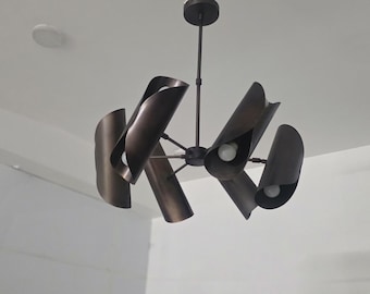 Mid Century Modern 6 Arm Sputnik Chandelier Brass Pendant Light