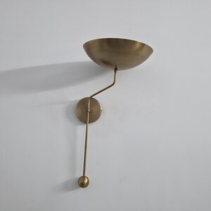 Modern Minimalist Brass Sconce – Uplight Wall Lamp with Pendulum Detail image 5
