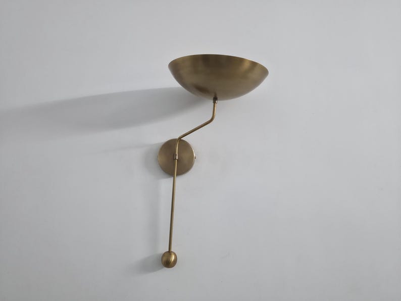 Modern Minimalist Brass Sconce – Uplight Wall Lamp with Pendulum Detail image 5