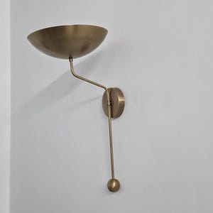 Modern Minimalist Brass Sconce – Uplight Wall Lamp with Pendulum Detail image 9