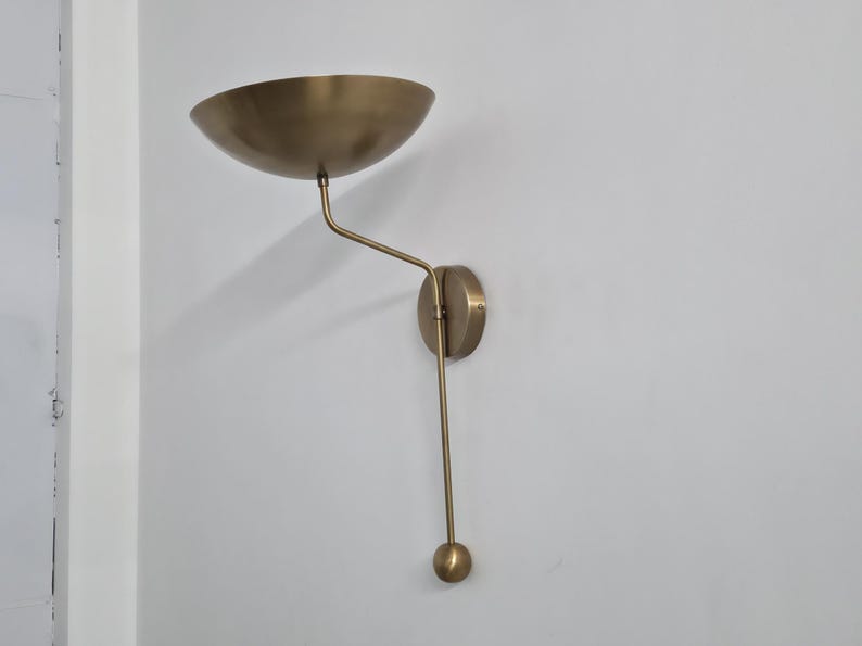 Modern Minimalist Brass Sconce – Uplight Wall Lamp with Pendulum Detail image 9