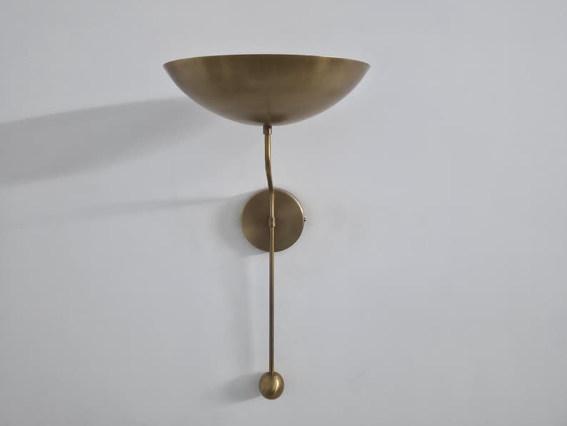 Modern Minimalist Brass Sconce – Uplight Wall Lamp with Pendulum Detail image 4