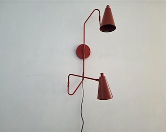 Powder Coated Dual-Cone Architectural Wall Lamp – Modernist Articulating Sconce