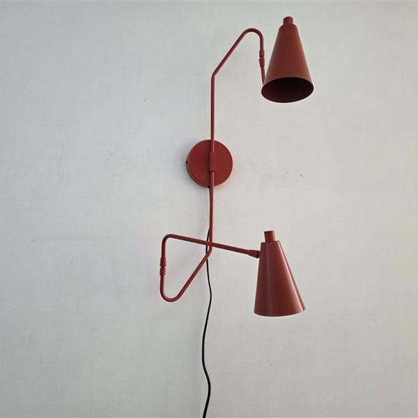 Powder Coated Dual-Cone Architectural Wall Lamp – Modernist Articulating Sconce