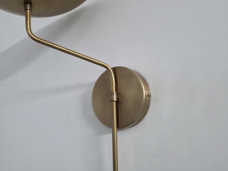 Modern Minimalist Brass Sconce – Uplight Wall Lamp with Pendulum Detail image 2