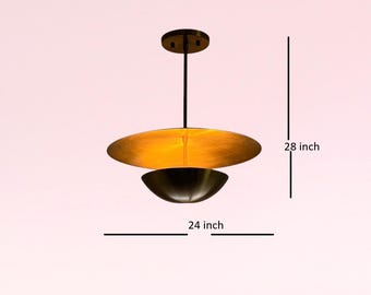 Mid century Raw Brass Pendant Light  Dinning Table Light 24 inch