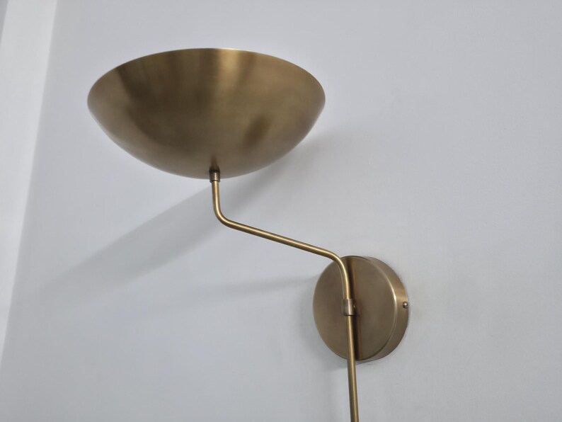 Modern Minimalist Brass Sconce – Uplight Wall Lamp with Pendulum Detail image 11