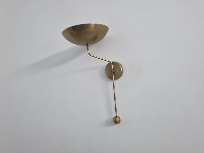 Modern Minimalist Brass Sconce – Uplight Wall Lamp with Pendulum Detail image 7