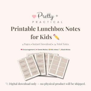Printable Lunchbox Notes for Kids – Encouragement, Jokes & Sweet Mom Messages – Back-to-School Instant Download