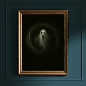 Ghost Wall Art Print, Halloween Decor, Spooky Vintage Poster, Digital Download, Printable, Large Scary Spirit Poster