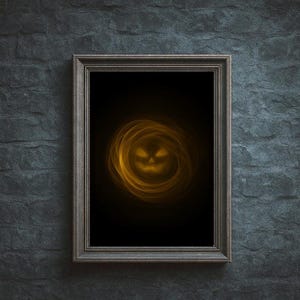 Pumpkin Wall Art Print, Halloween Decor, Spooky Vintage Poster, Digital Download, Printable, Jack-o’-Lantern Scary Poster