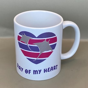 Manta Ray Coffee Mug: 12 oz Ceramic Ocean Lover Coffee Cup with Marine Life Silhouette
