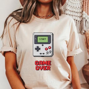 Game Over T-Shirt: Retro Console Pixel Art, Comfort Colors Cotton