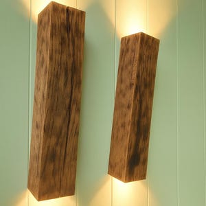 Rustic Oak Wood  Wall Lamp, Bedside Lamp, Wood Sconce, Wooden Wall Lamp