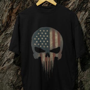 T-shirt met Amerikaanse vlag | Unisex T-shirt met geverfde stof | Patriottische kleding | Cadeau voor veteranen | Mode voor Memorial Day | Casual kleding