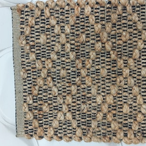Handgemaakt jute vloerkleed: dikke textuur, platgeweven natuurlijke vezels