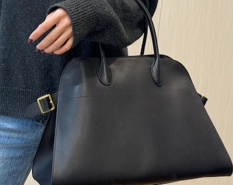 Elegante bolso de trabajo de piel / Bolso clásico para el día a día en la oficina y de viaje