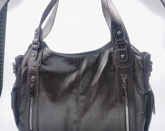 Torba typu crossbody ze skóry wegańskiej: duża pojemność do pracy
