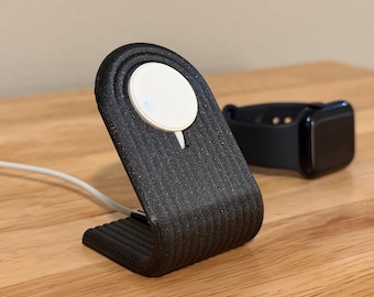 Soporte de carga para Apple Watch impreso en 3D / Soporte de mesita de noche minimalista moderno / Compatible con todas las series de Apple Watch / Base de carga