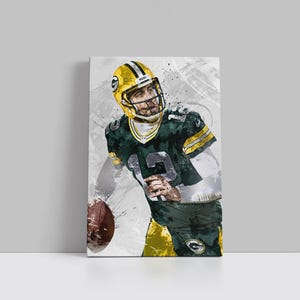 Aaron Rodgers Canvas Green Bay Packers Poster Football Wall Art NFL Framed Canvas Print Sports Home Decor K111 Birthday Gift